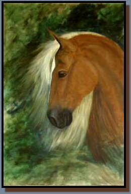 "Apollo's Profile", an acrylic painting of a Peruvian Paso horse