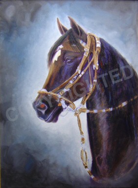 Oil painting of a Peruvian Paso mare named Essie