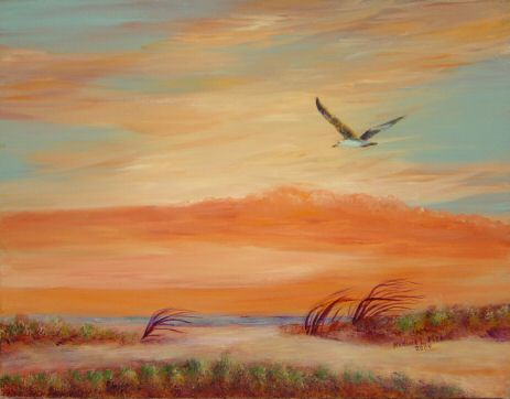 Acrylic painting "Evening Dunes"