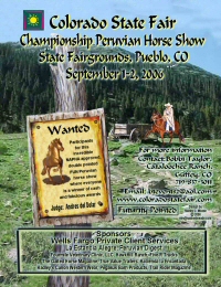 2006 Colorado State Fair Championship Peruvian Horse Show ad