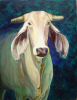 Acrylic painting of a Brahama cow named Dumplin'