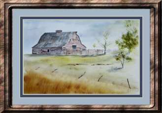 Acrylic Painting "Jim White's Barn" in frame #1