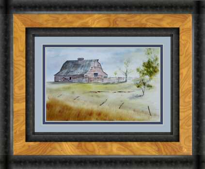 Acrylic Painting "Jim White's Barn" in frame #2