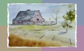 Acrylic Painting "Jim White's Barn" in frame #8