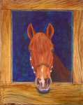 Acrylic painting of a Peruvian Paso named Rayo.